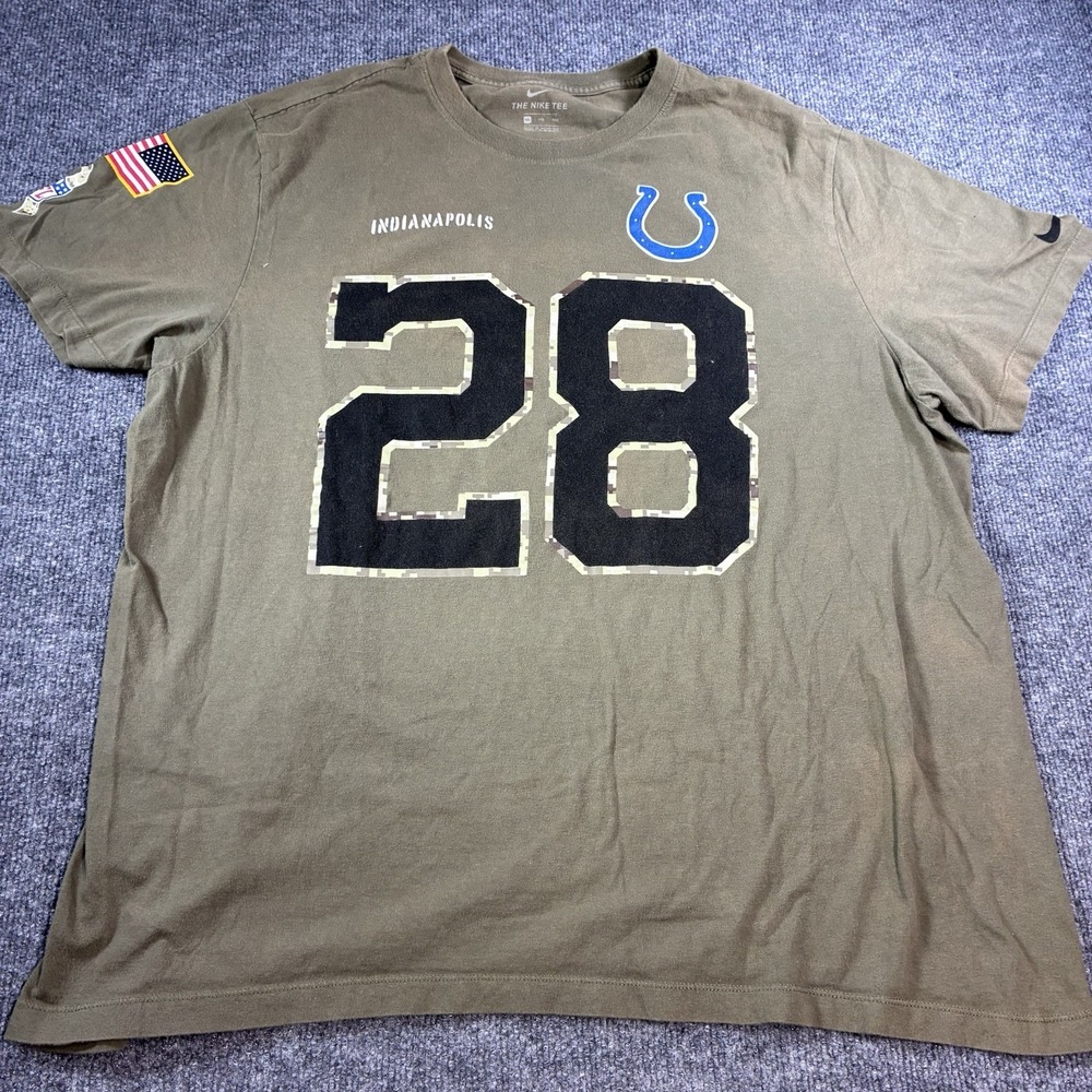 Men's Nike Jonathan Taylor Olive Indianapolis Colts Salute To Service Size 2XL